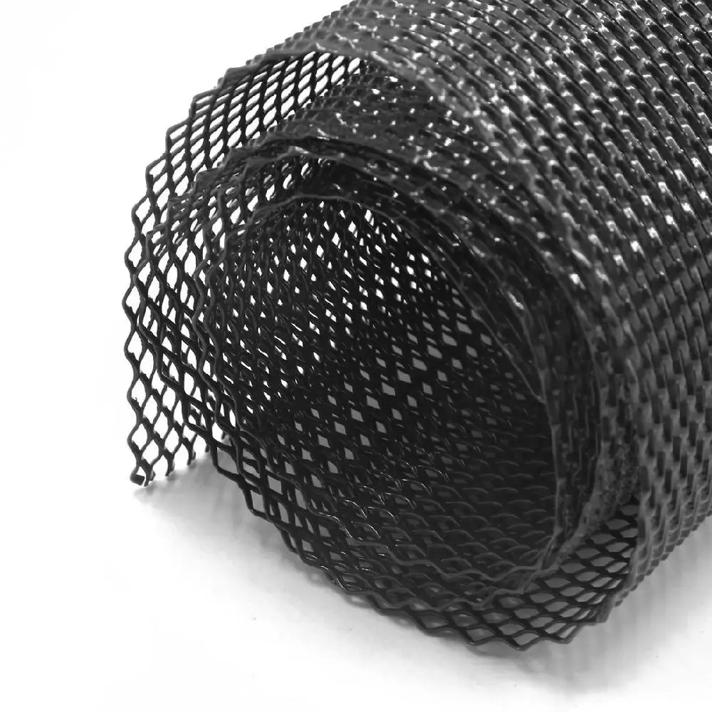 Автомобильный серебристый/черный алюминиевый сплав передний бампер Ромбический гриль сетчатый лист(4x8 мм) Алюминиевый сплав Автомобильная решетка