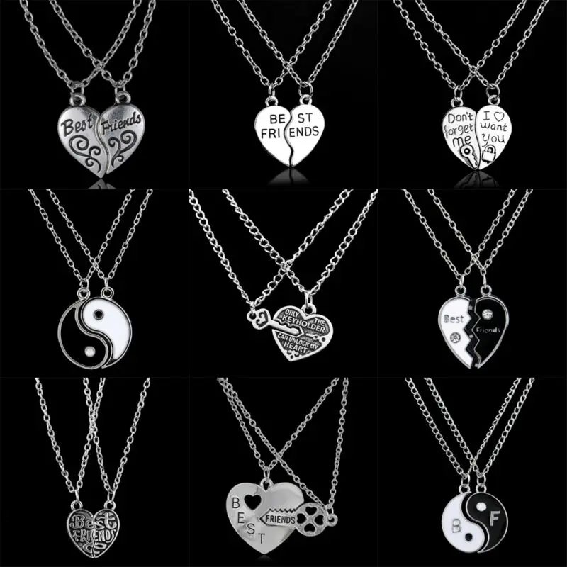 Подвеска в виде сердца BFF 2 шт./компл.|necklace chain|chain womenfashion necklace |
