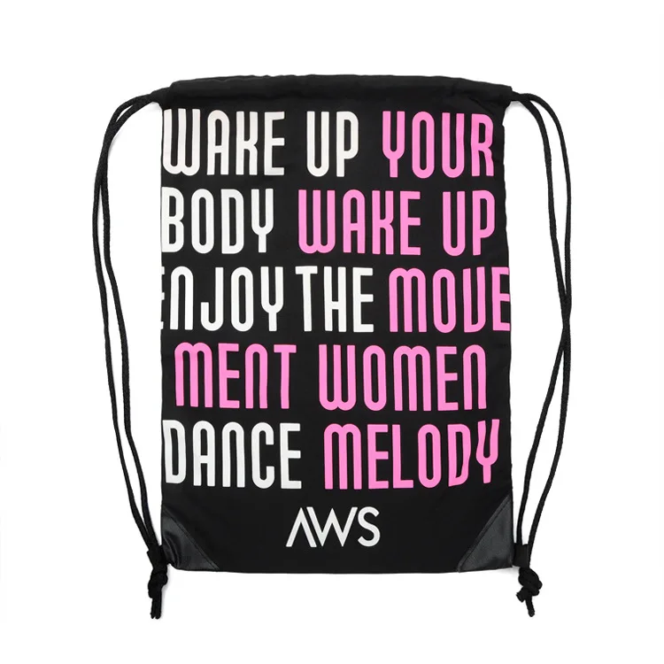 Бесплатный дизайн Полиэфирная Сумка на шнурке рекламный рюкзак на шнурке