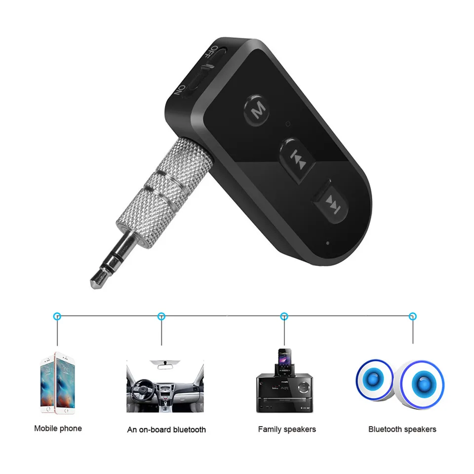 Wireless Aux Bluetooth Receiver 3.5mm Jack Audio Bluetooth Aux Adapter Music Receiver Support IOS Siri For iphone Ipad Headphone (1)