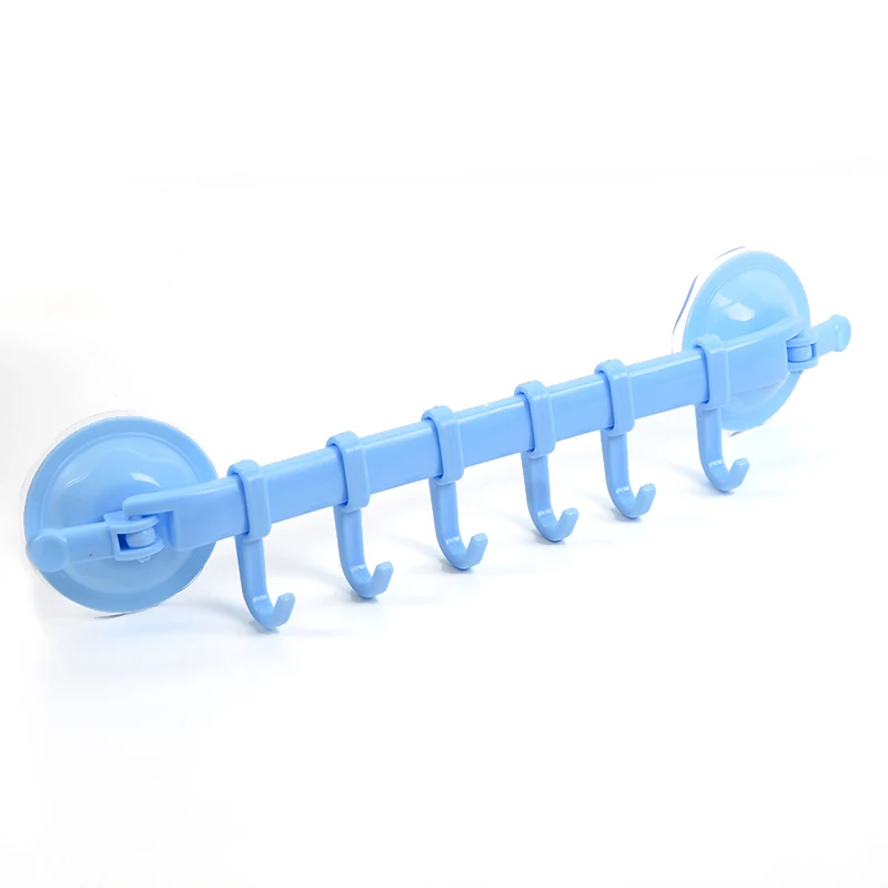 Регулируемая присоска крючок Вешалка двойная присоска полотенце губка Holer подвесные настенные полки для ванной комнаты держатели для кухни - Цвет: Blue