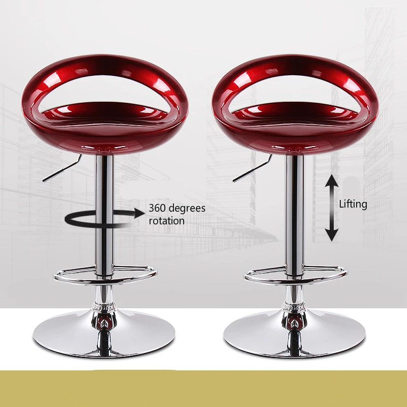 Simple Plastic Bar Chair Lifted Rotated Household Balcony Multi-purpose High Stool with Small Backrest Stable Front Desk Chair Simple Plastic Bar Chair Lifted Rotated Household Balcony Multi-purpose High Stool with Small Backrest Stable Front Desk Chair