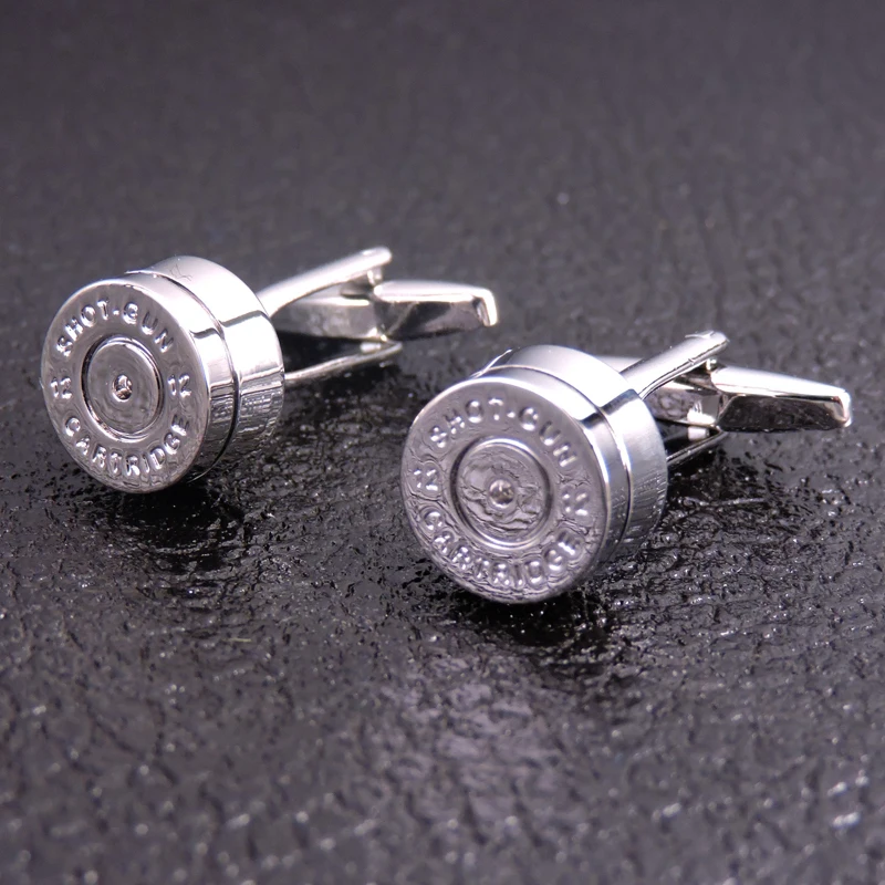 

HYX Luxury shirt cufflinks for mens Brand cuff buttons Silver bullet cuff link High Quality Stainless steel abotoaduras Jewelry
