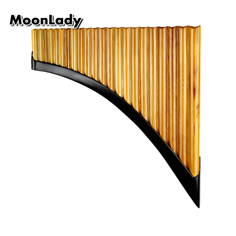 

Upscale Handmade Natural Bamboo Pan Flute Panpipes 22 Pipe Black Bottom Bracket Romanian Instrument C Key Wind Panflute Flauta