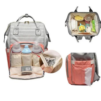 

Fashion Mummy Travel Backpack Striped Maternity Nappy Bag Large Capacity Baby Bag Nursing Bag For Mother Baby Diaper Bags Care