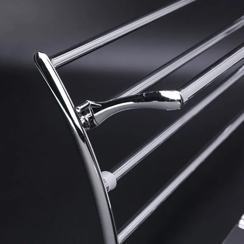 Wall Mounted Towel Rack 4 Hooks Hanger Bar Shelf Rail Holder Storage Bathroom Hotel Stainless Steel