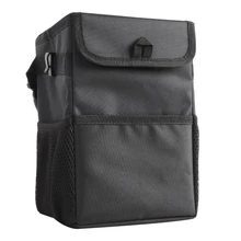 Автомобильный мусорный бак с крышкой, автомобильный мусорный мешок, подвесной для подголовника с 3 карманами для хранения, портативный автомобильный органайзер для женщин