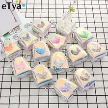 eTya Fashion Cute Coin Bag With Key Ring Women PVC Coin Purse Zipper Mini Wallets 2019 Change Money Pouch Bags For Kids Girl etya women coin purse cartoon cute headset bag small change purse wallet pouch bag for kids gift mini zipper coin storage bag
