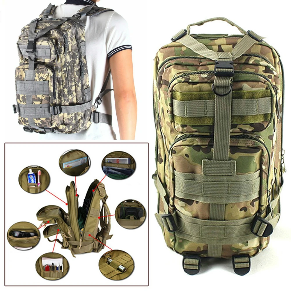 

2018 Outdoor Oxford Fabric Military 30L Tactical Backpack Trekking Sport Travel Rucksacks Camping Hiking Camouflage Outdoor Bag