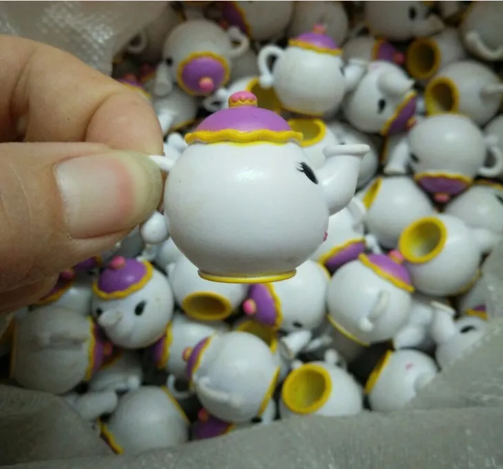 

50pcs Mini Teapot Cup Model Mrs Potts PVC Action Figures Cake Decoratons DIY Material