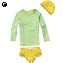 USEEMALL/комплект из двух предметов; Детские купальники с рисунком ананаса; Детская летняя одежда для плавания с длинными рукавами для девочек с шапкой