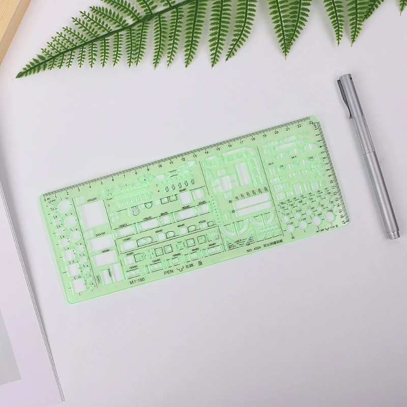 1 комплект зеленый геометрический шаблон чертеж линейки инструменты для школьников канцелярские товары Pro Новые