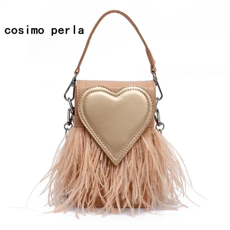 Fashion Fringe Crossbody Bag For Women 2020 Tassel Heart Flap Fashion Fringe Crossbody Bag For Women