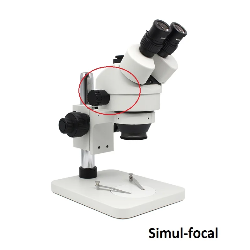7X-45X зум стерео микроскоп с поворотом на 360 градусов тринокулярная головка для грубой тонкой фокусировки Simul-focal или не ремонт телефона - Цвет: Simul-focal