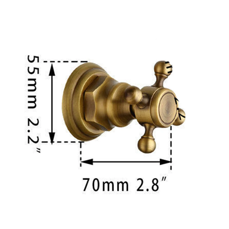 US $54.99 KEMAIDI Shower Faucet Sets 8 inch Antique Brass Round Wall Mounted Bathroom Rainfall Head 2 Handles Shower Shower Sets