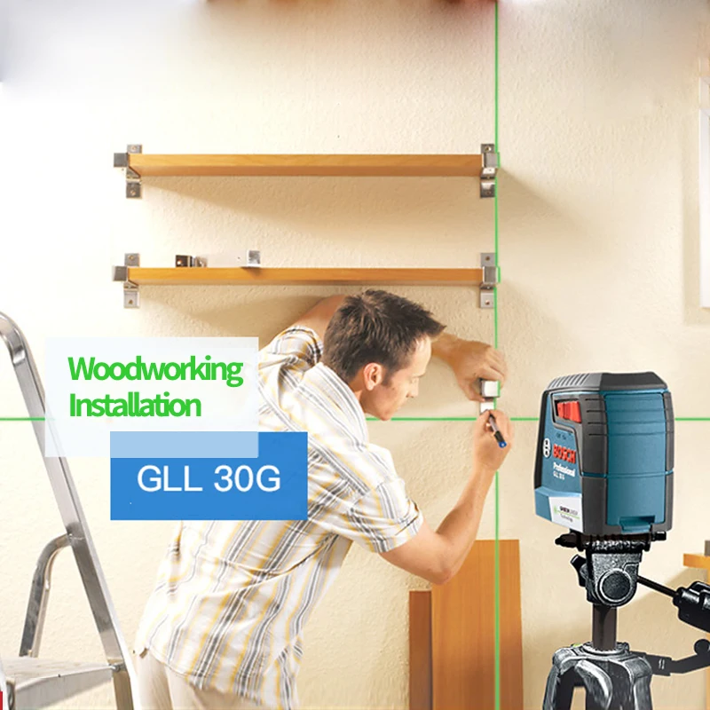 Bosch GLL30G лазерный уровень высокой точности зеленый свет двухлинейный горизонтальный и вертикальный лазерный уровень