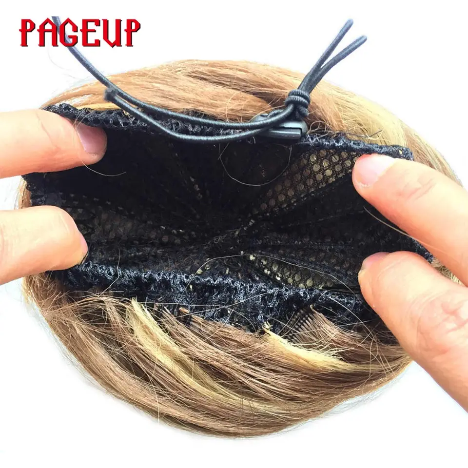Pageup вьющиеся волосы шиньон с зажимом в волосах булочка пончик ролик шиньон Резиновая лента синтетический чистый цвет высокотемпературное волокно
