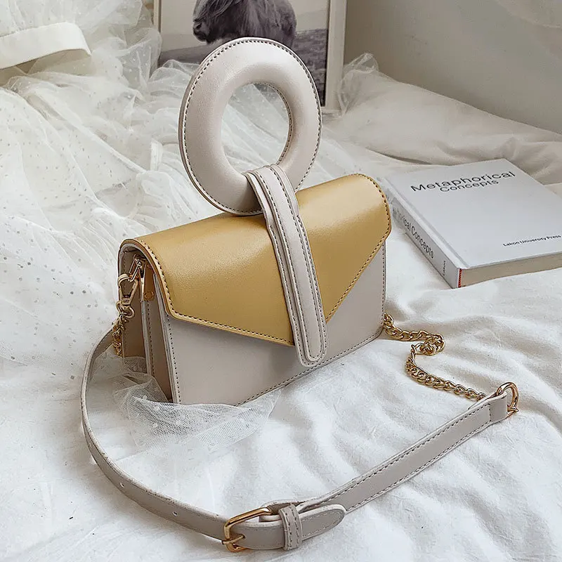 

Contrast small bag female 2019 new wave wild chain small square bag fashion shoulder Messenger bag handbag