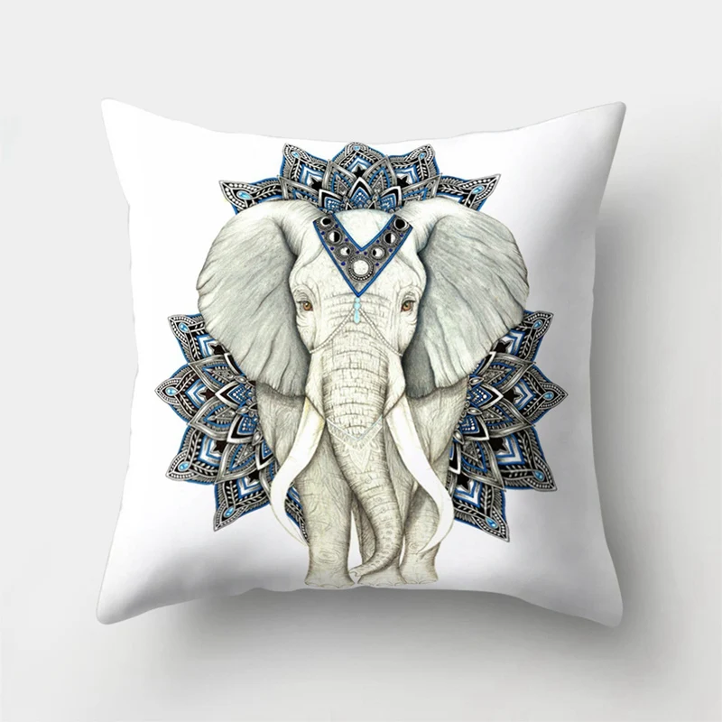 3D принтованная наволочка, наволочки для подушек, высокое качество, полиэстер, слон, Индия, мандала, диванные подушки для сиденья, декоративные подушки - Цвет: 14