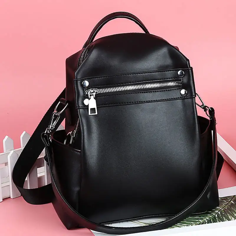 

PU Leather Backpack Woman Casual Women's Bag Waterproof School Bags For Teenage Girls Anti Theft Bagpack Small Travel Backpacks
