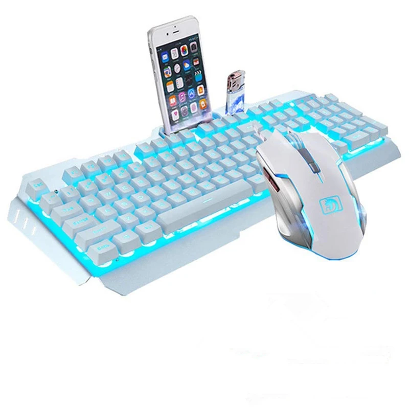 Проводная клавиатура 2400 Точек на дюйм Мышь наборы комбо светодиодный подсветкой мультимедиа Эргономичный USB металла Водонепроницаемый с Мышь Pad
