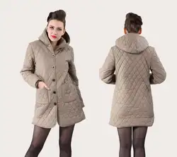 Пальто большой размер XL-6XL бюст 130 см Для женщин куртка с коттоновой подкладкой зима средней длины хлопка плюс размер куртка женская Куртки