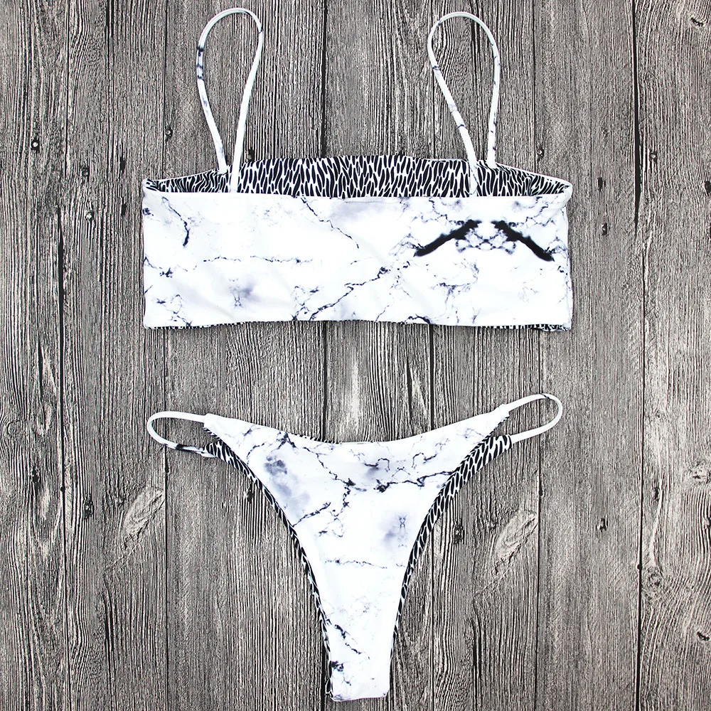 FREE SHIPPING Marble Moon Stars Bikini Set JKP1329