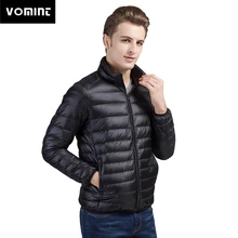 VOMINT hombres Ultra ligero abajo chaqueta 90% pato abajo chaquetas de manga larga abrigo Delgado Parka abrigo sólido Portabl outwear M-4XL