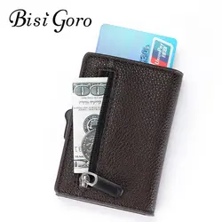 BISI GORO Умный кошелек для мужчин и женщин, визитница для кредитных карт, RFID, одна коробка, алюминиевый кошелек для карт, металлическая монета