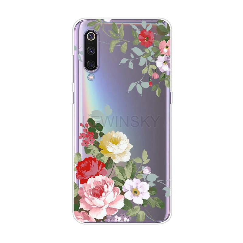 Силиконовый мягкий чехол из ТПУ с кружевными цветами для Xiao mi Red mi Note 7 6 5 4 Pro 4X5 Plus 5A Prime A1 6X PocoPhone F1 mi 9 8 A2 lite чехол - Цвет: Green Branch