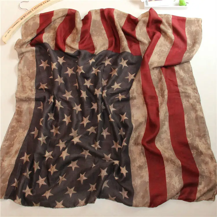 [Визуальные оси] Женский винтажный шарф с американским флагом, День независимости США, 4 июля