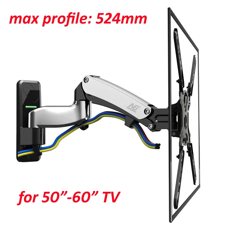 Mola de Gás da Imprensa do ar do nb Completo do Suporte da Parede do Monitor do Movimento do Lcd da Montagem da Tevê do Plasma Dupla Longa kg Apoio da Montagem Tevê do Plasma F500 Arm50-60 14-23 - Image 2