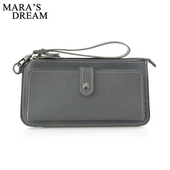 

Mara's Dream 2019 Women's New Solid Color Bag Long Multi-function Zipper Multi-card Hand Holding Buckle Zipper Student Wallet