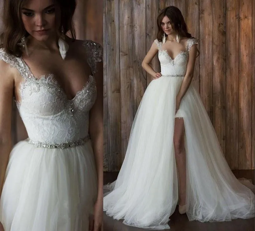 wedding romper with train