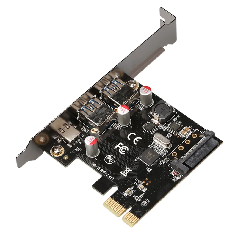 Great-Q USB 3,1 type-C+ 2 usb 3,0 type-A+ SATA 15PIN USB header PCI-e riser Card Настольный PCI Express USB3.1 usb3.0 адаптер