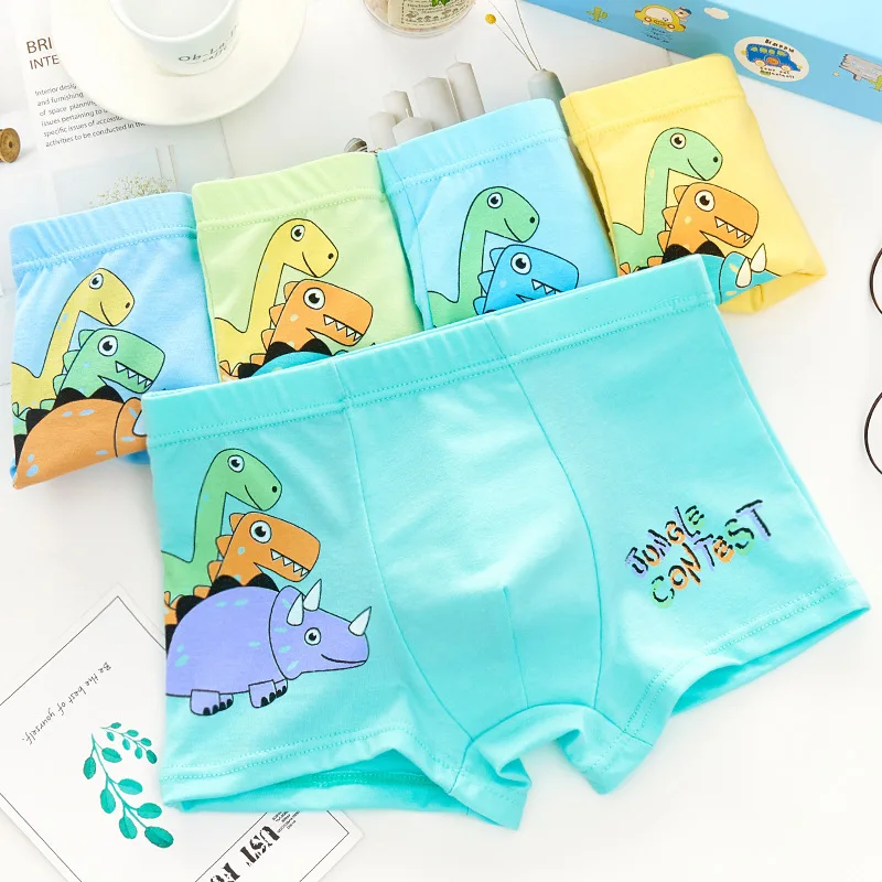 

Children Underpants Male Catamite Underpants Pure Cotton Cartoon Four Trousers Flat Feet