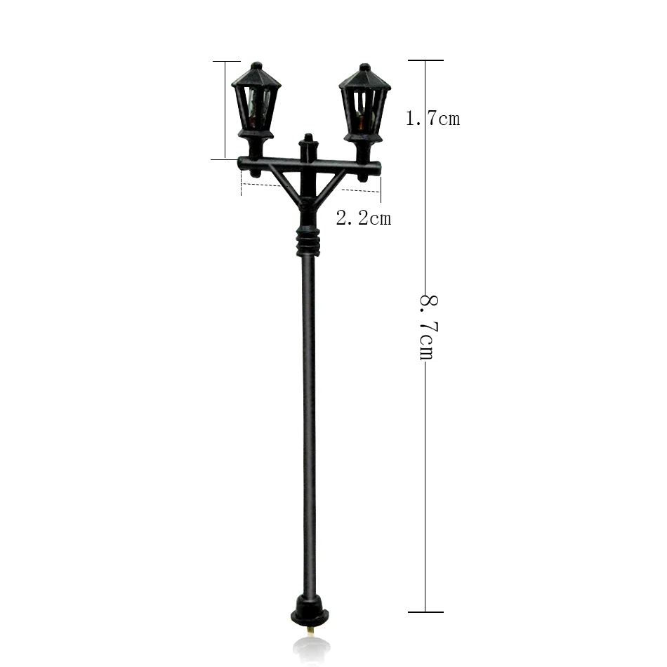 

Teraysun 100pcs architectual scale model plastic courtyard lampost light for model train layout street lamp