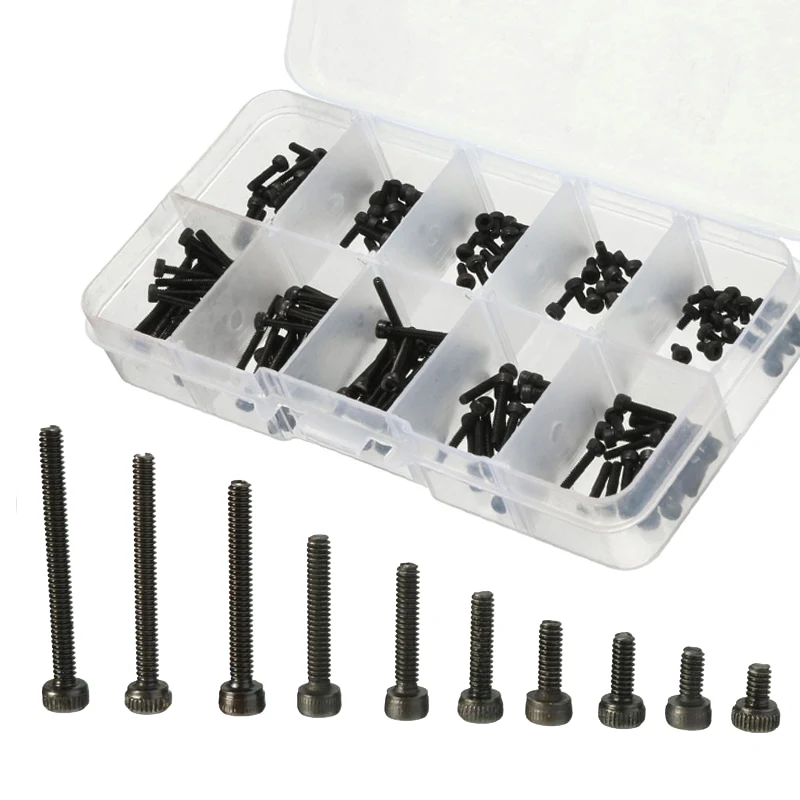 Best Price 200PCS/Set Black M2 Allen Bolt Hex Socket Round Cap Head