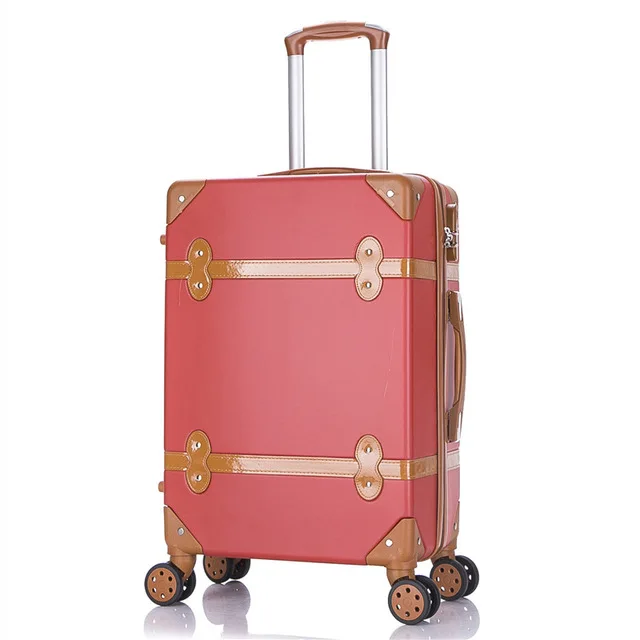 Багаж 2" 22" 2" 26" дюймов женский Жесткий Ретро багаж на колёсиках набор багаж на колесиках с косметичкой винтажный чемодан для девочек - Цвет: 1PCS