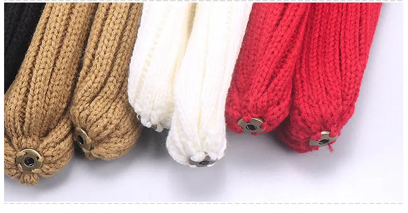 Для девочек шапки с бубоном и наборы шарфов зимние вязаные теплые природа Мех животных Pom Hat шарф толстые шапочки шапки Детские Твердые Bones