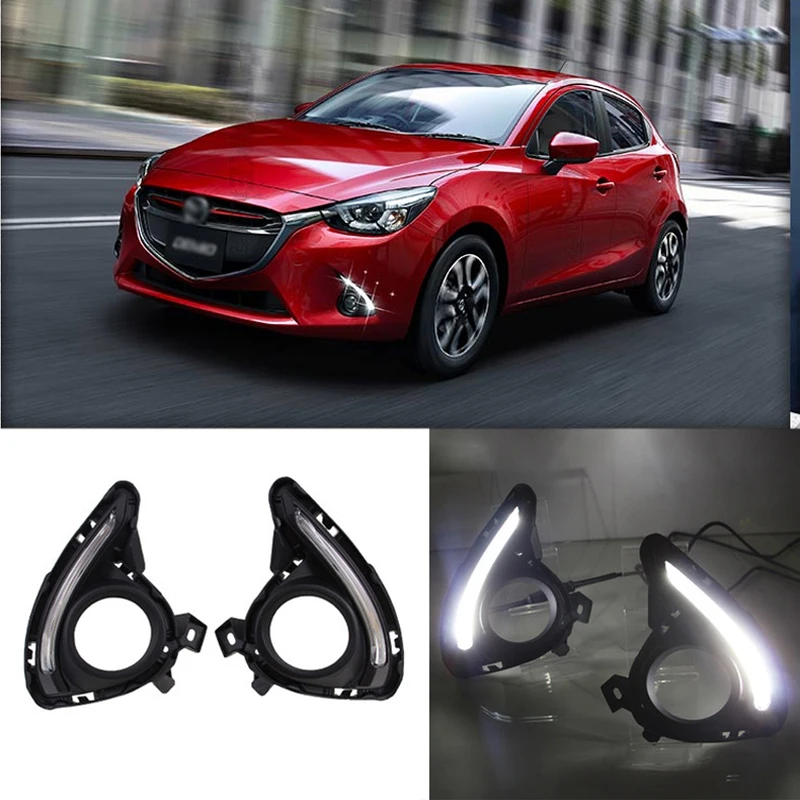 Ownsun New Updated LED Daytime Running Lights DRL With Black Fog Light