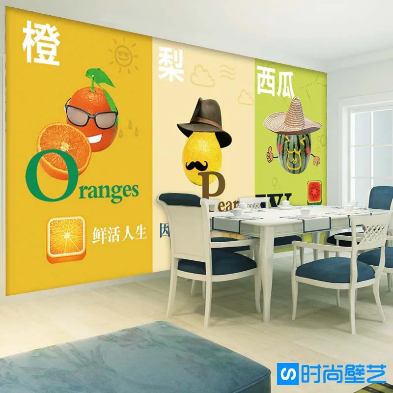 

Free Shipping 3D fruit wallpaper living room study office bedroom lounge coffee shop background dessert wallpaper mural
