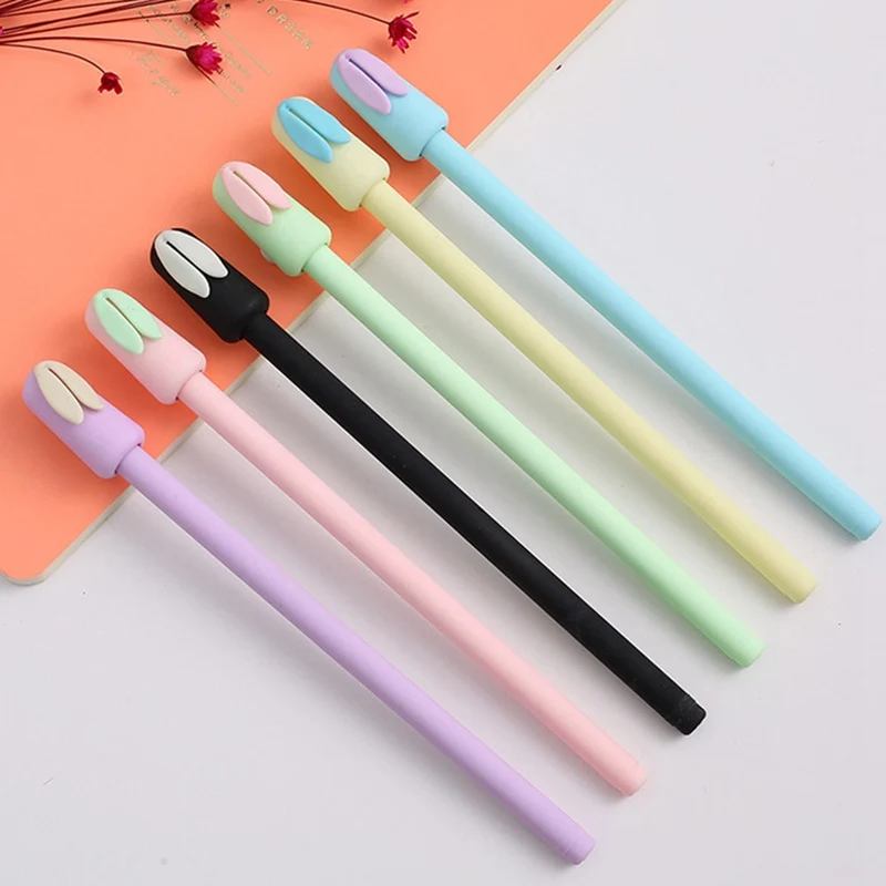 

Cute Fresh Rabbit Ear Gel Pen Black Ink 0.5mm Gel Pen Candy Color Kawaii Pen Stationery Office School Supplies
