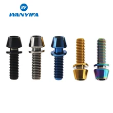 Wanyifa M5x16mm M5x18mm M5x20mm коническая головка Винт С Титановым болтом с шайбой для руля велосипеда синий черный титан радуга золото