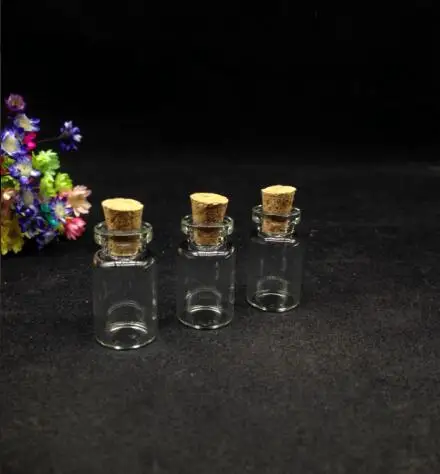 

300pcs 13*24mm Mini Clear Cork stopper Vial Tiny Transparent Cork Glass drift wish Bottles Vials jars diy Beading Kits Brand New