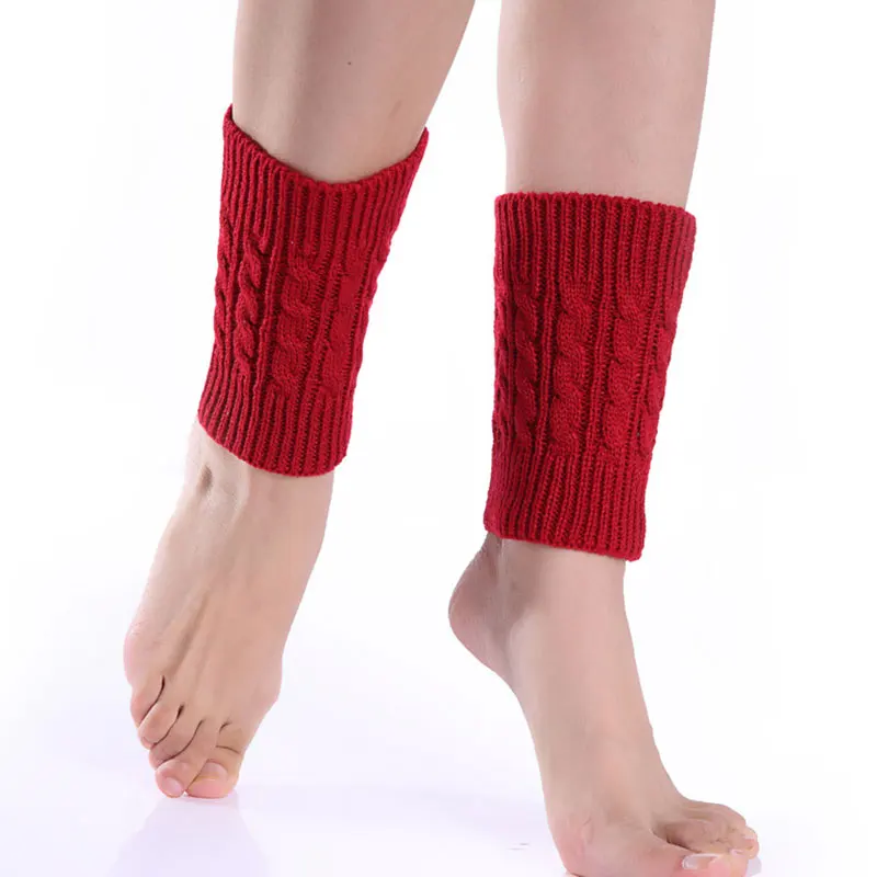 

Newly 1pair Sexy Women Ladies Leg Warmers Autumn Winter Warm Foot Boots Socks Hemp Flowers Knit Toppers Boot Short Sock Cuffs D