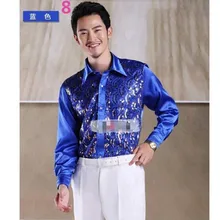 Для мужчин, рубашка, одежда, рубашка для девочек с блестящими пайетками, мужской, Свадебный рубашки платье для банкета доступны различные цвета с блестками