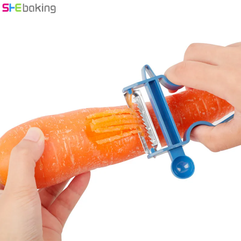 Shebaking 3 قطعة السحر الثلاثي مقشرة القطاعة التقطيع جوليان Multifuction الخضار الفاكهة البطاطس البصل القاطع Zesters أدوات المطبخ Shebaking 3 قطعة السحر الثلاثي مقشرة القطاعة التقطيع جوليان Multifuction الخضار الفاكهة البطاطس البصل القاطع Zesters أدوات المطبخ