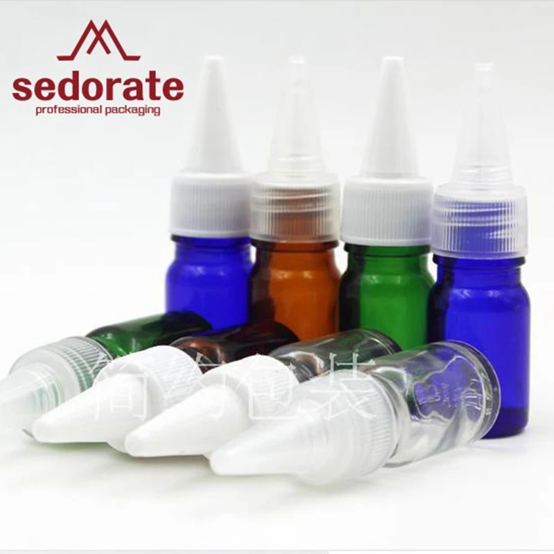 Sedorate 30 шт./лот стеклянная бутылка с острым верхом для косметики 5 мл эфирного