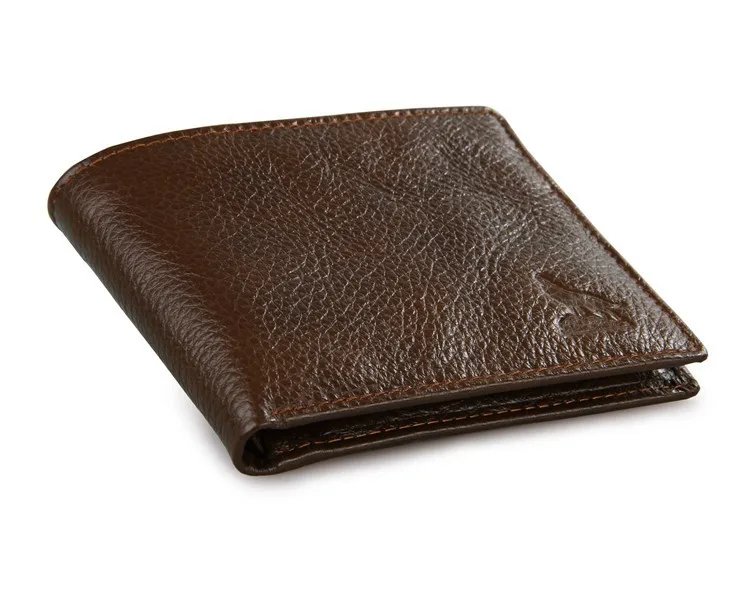 Geunine кожаный Классический B-fold Короткий Мужской кошелек Pocketbook 8015-3B - Цвет: Brown